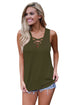 Sexy Army Green Crisscross V Neckline Women Tank Top